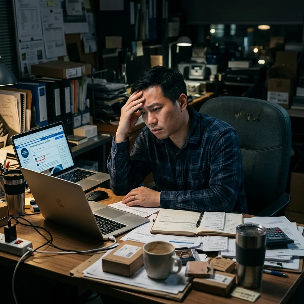 Small business owner overwhelmed — social media abandoned while running business