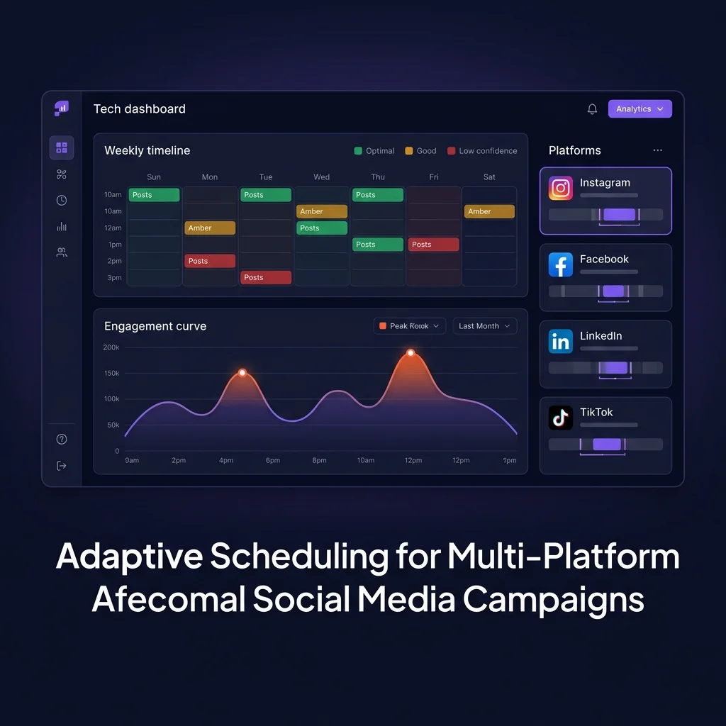 Adaptive scheduling dashboard with multi-platform timing windows